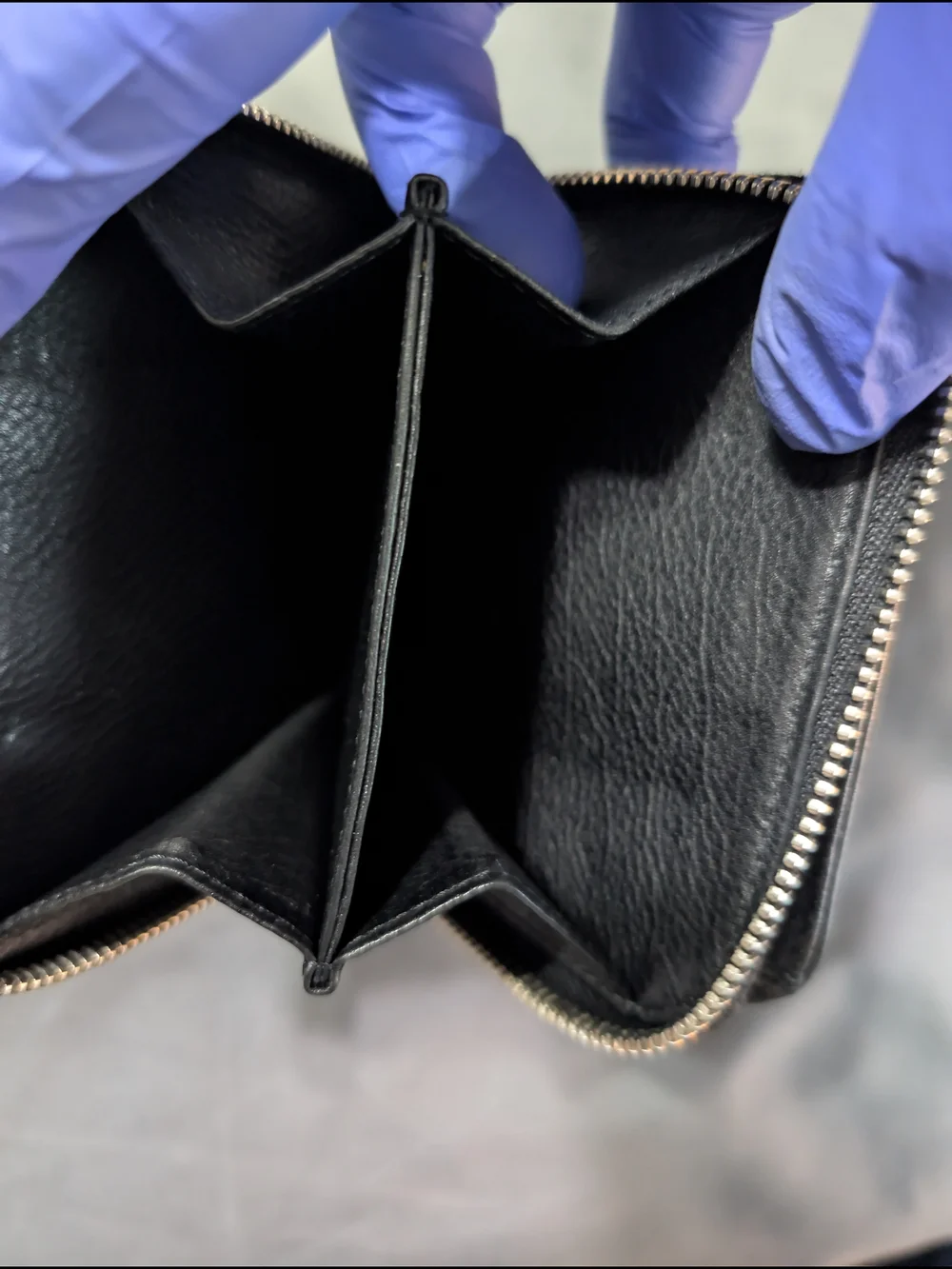 Miu Miu Black Pebbled Leather Zip-Around Wallet